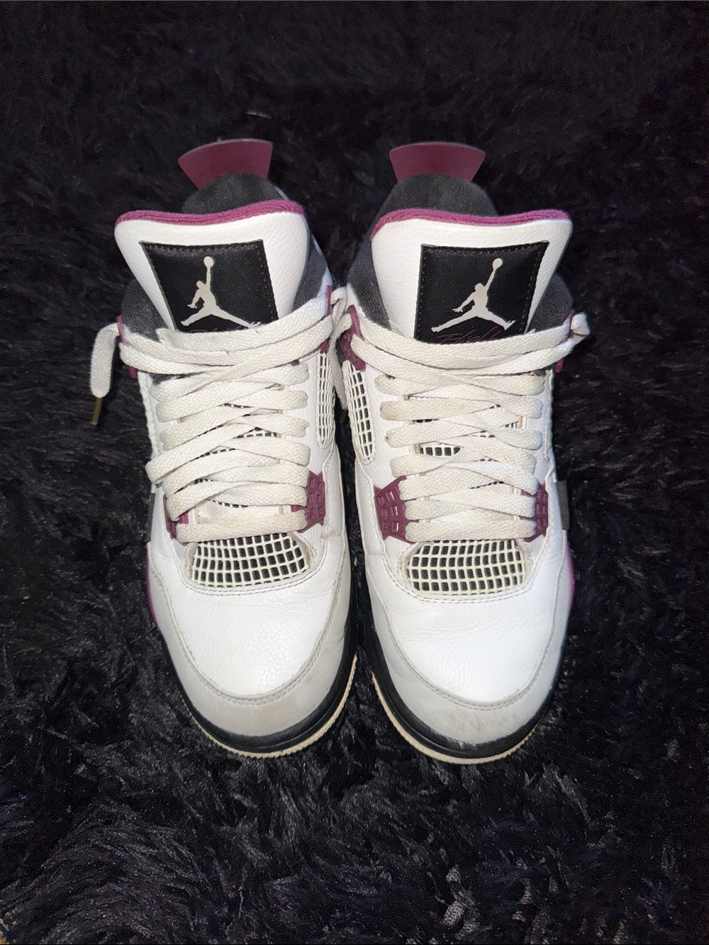 Jordan Women's White and Purple Retro-Style Sneakers